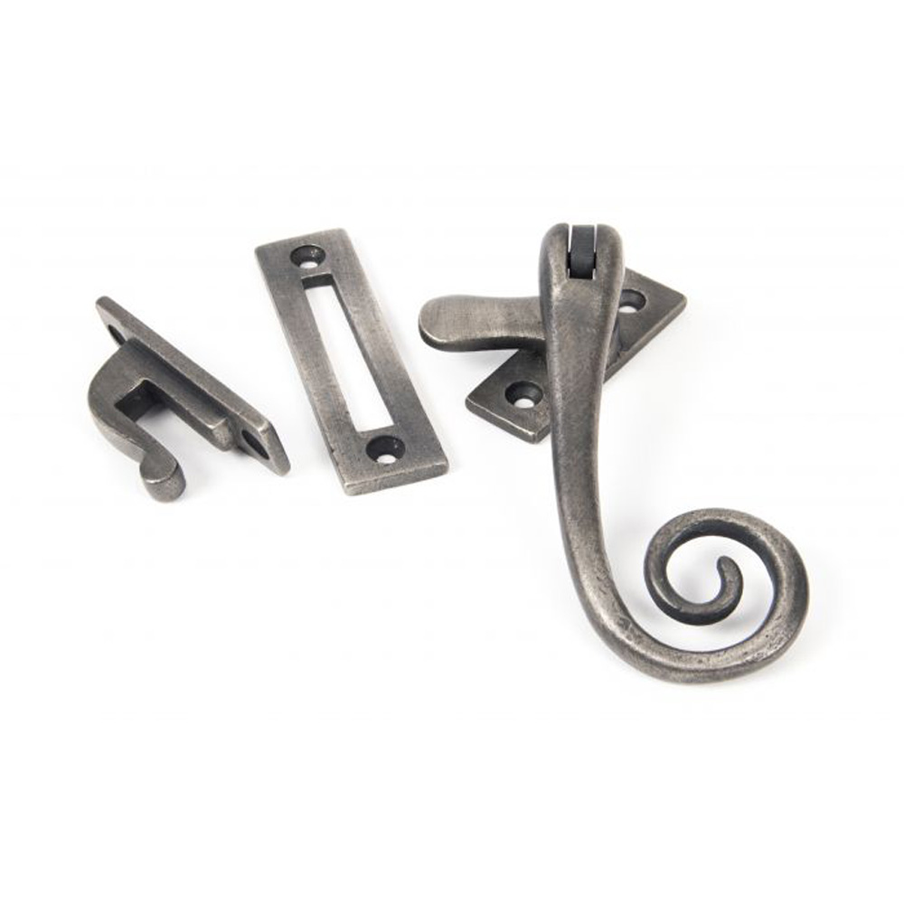 From the Anvil Monkey Tail Window Fastener - Antique Pewter
